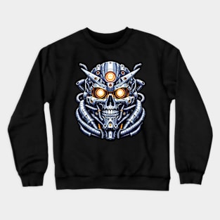 Biomech Skull S01 D02 Crewneck Sweatshirt